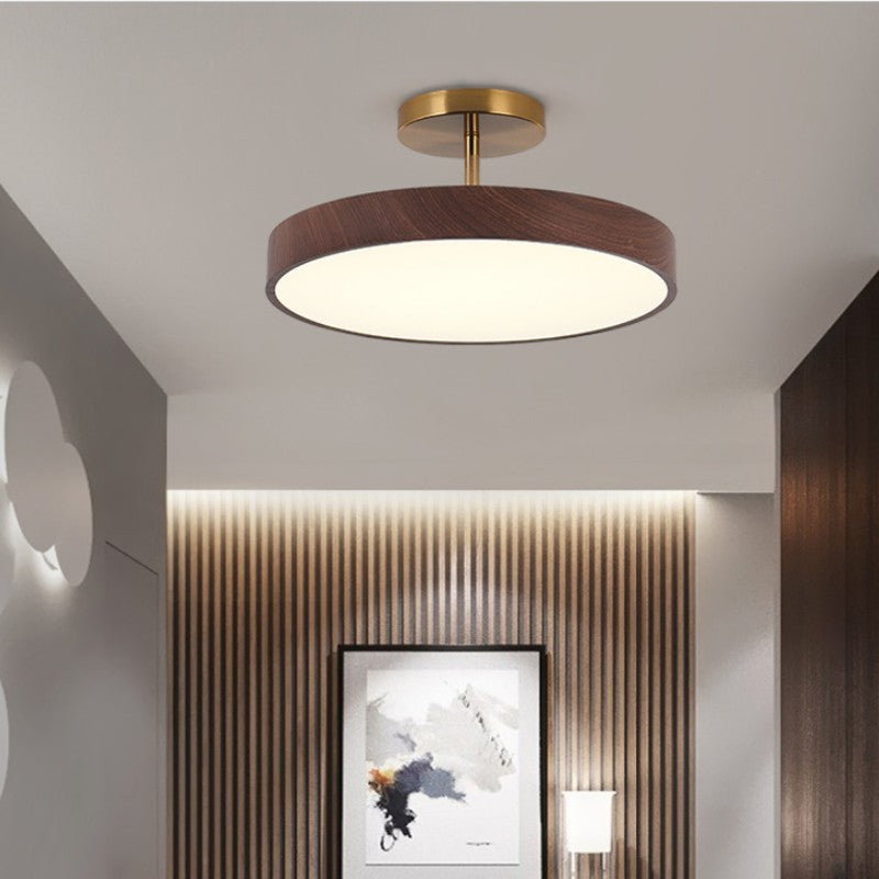 Close-to-Ceiling LED Fixture 12-Inch Iron Round Low-Profile for Hallways Bedrooms Kitchens Entryways Modern Dimmable 3000K-5000K