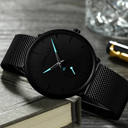 Men's Minimalist Quartz Wristwatch with Hardlex Crystal & Water Resistance for Business Casual Everyday Wear