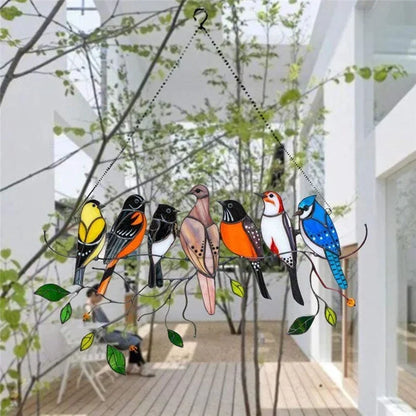 Metal Bird Window Catcher with Rainbow Glass Accents – Hanging Art Décor for Windows, Walls & Shelves