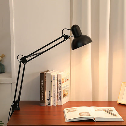 Clamp-On Task Light with Pivoting Arm for Home Office, Bedroom & Study Desk – E26 Socket, Industrial Metal Build, Space-Saving Mount for Rea