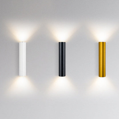 Up-Down LED Wall Light Fixture in Gold, Black or White Aluminum for Hallway, Bedroom & Living Room
