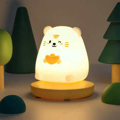 Silicone Animal Night Light for Kids – Soft LED Bedside Lamp, Rechargeable Glow Light for Nursery, Bedroom & Living Room Decor