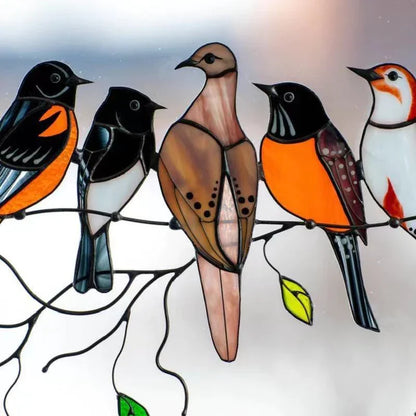 Metal Bird Window Catcher with Rainbow Glass Accents – Hanging Art Décor for Windows, Walls & Shelves