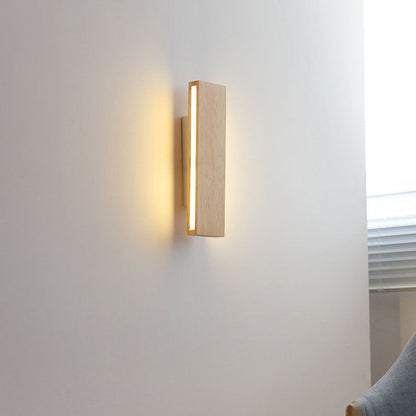 LED Sconce Light 12 Inch Wooden Acrylic Fixture Hallway Bedroom Living Room Hardwired Modern Minimal Décor Ambient Glow 12W 1200 Lumen Inter