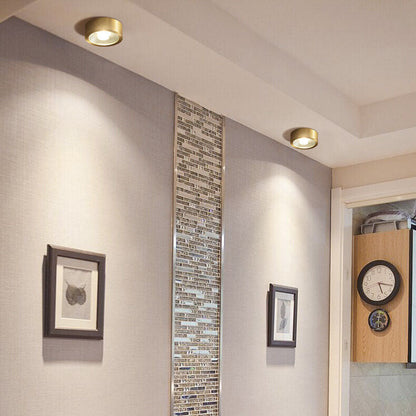 Recessed LED Ceiling Light Copper Finish 5 in Round Ultra Low Profile for Bedroom Entryway Kitchen