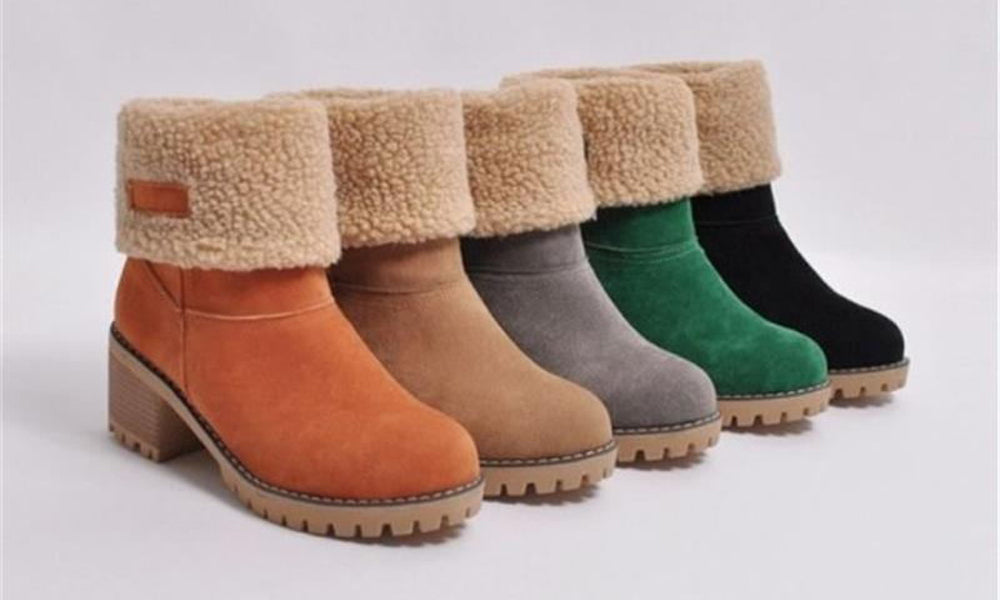 Women's Block Heel Ankle Boots with Arch Support – Lightweight Cushioned Footwear for All-Day Comfort
