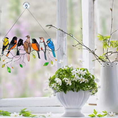 Metal Bird Window Catcher with Rainbow Glass Accents – Hanging Art Décor for Windows, Walls & Shelves