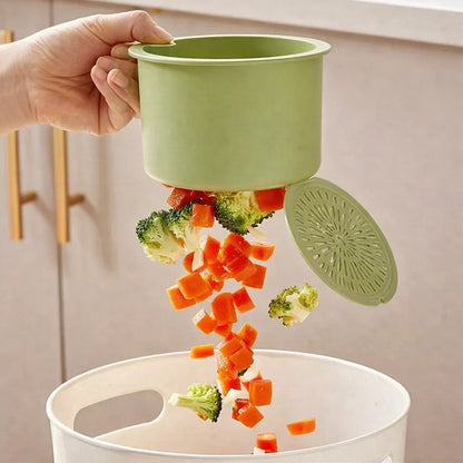Over-Sink Colander Basket with Dual-Layer Filter for Produce Rinsing and Food Scrap Collection 8×6×5 Inches BPA-Free Kitchen Organizer