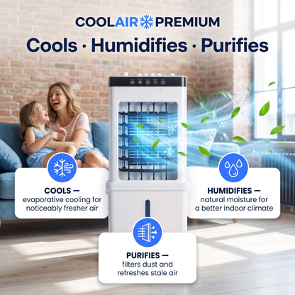 CoolAir Premium - 3-in-1 Portable Air for Cooling, Humidifying & Purifying