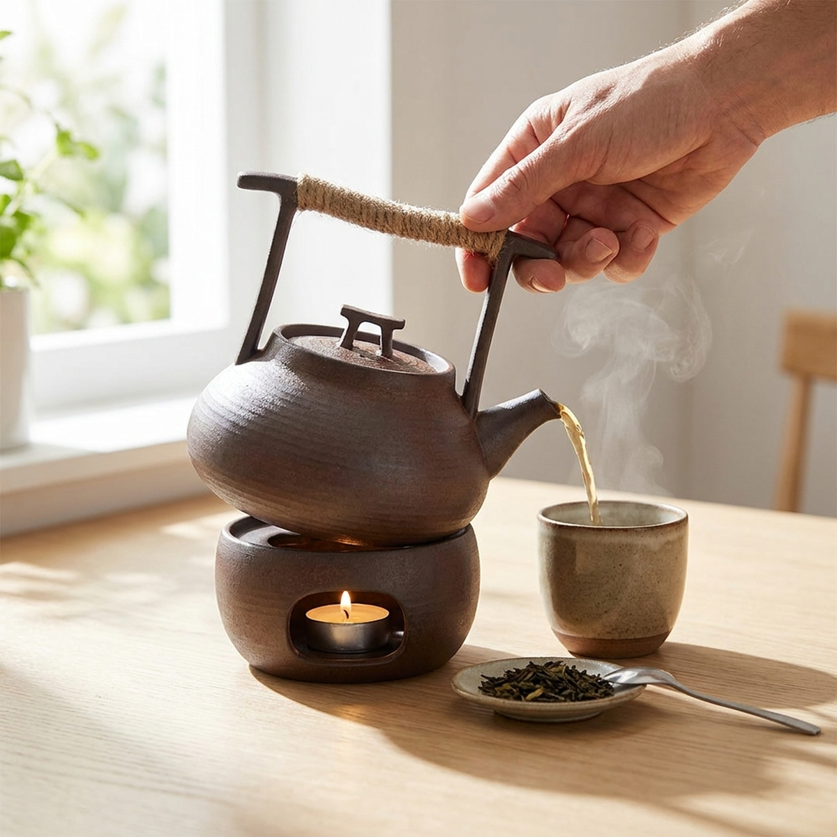 TEAGLOW – Teapot with Tea Warmer for Cozy Serving