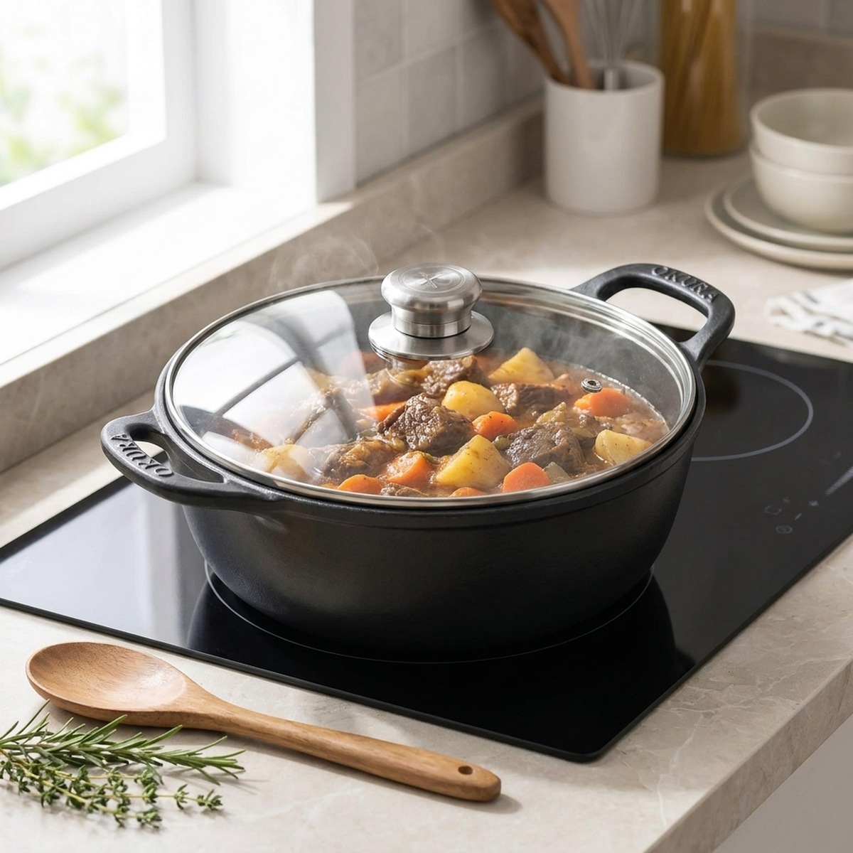 COOKELLE – Casserole Pan with Glass Lid for Convenient Home Cooking