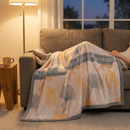 FOLIAGEHUSH – Leaf Throw Blanket for Relaxed Home Comfort