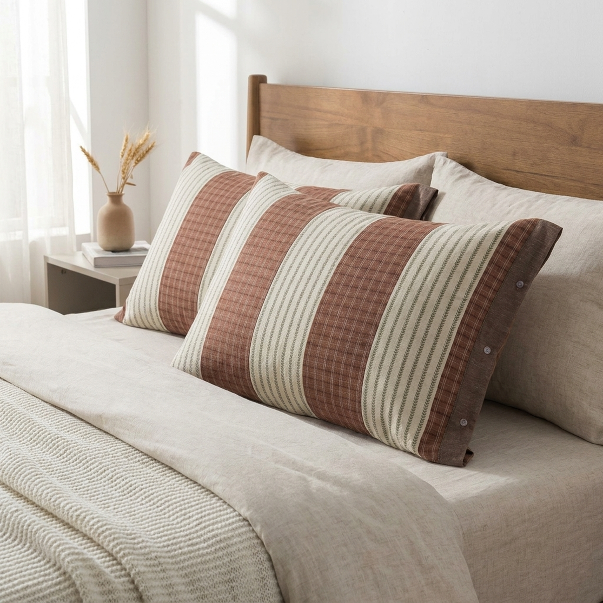 CHECKBELLE – Striped Pillowcases for Graceful Bed Styling