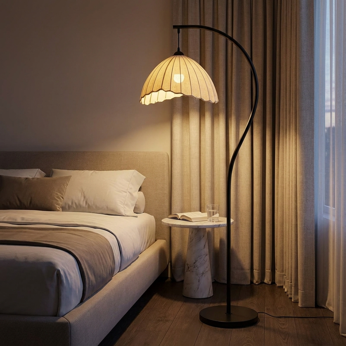 LUNACURVE – Crescent Floor Lamp for Elegant Interior Ambience