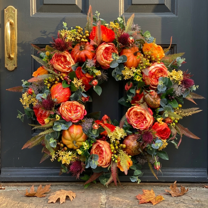 FALLWISP – Pumpkin Wreath for Charming Autumn Entryways
