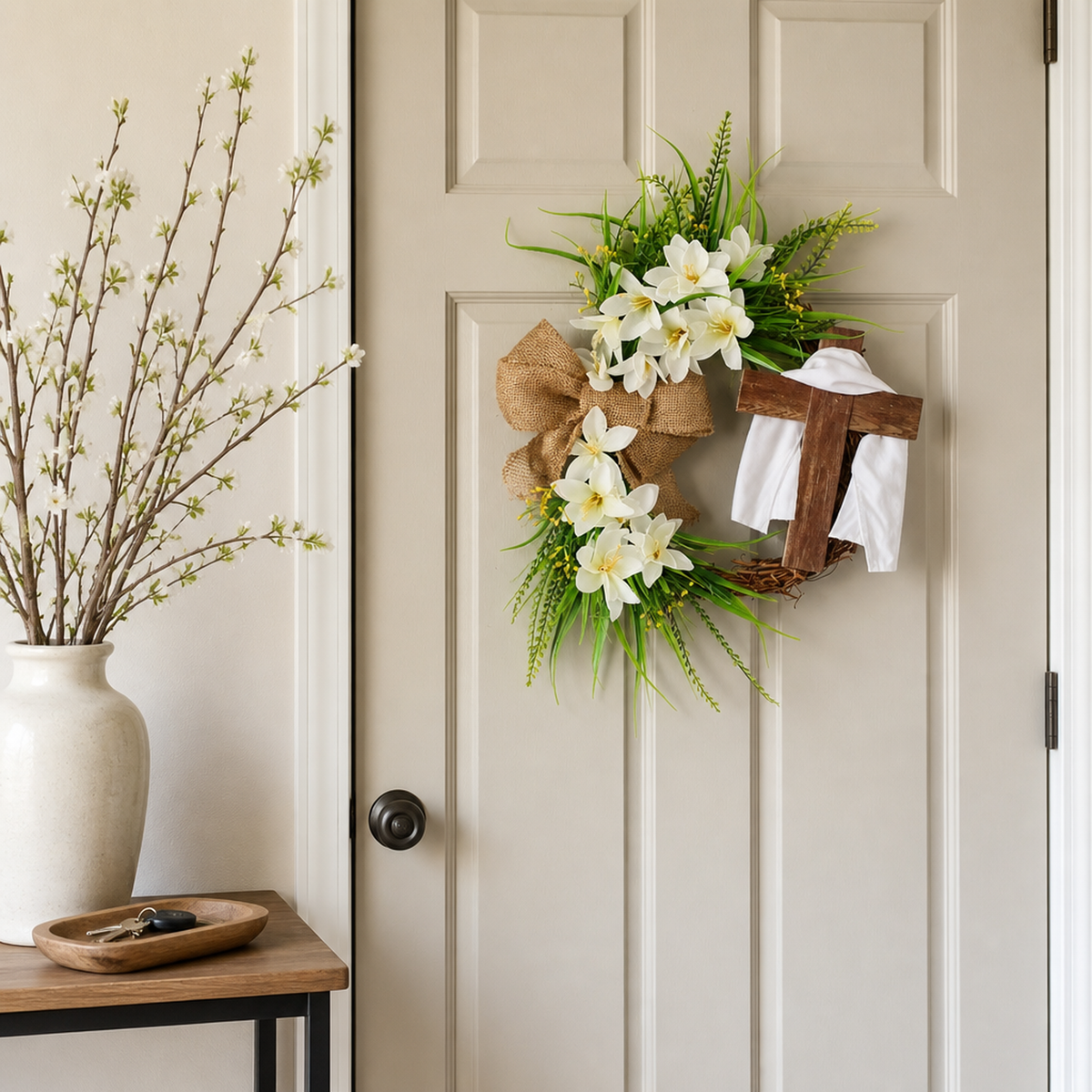 GRACEBLOOM – Decorative Wreath and Cross for Tranquil Spaces