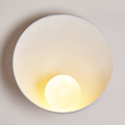 Modern Glass Shade Sconce 9 in Square Hardwired Fixture for Bedroom Study Hallway Ambient Light White Wood Accent Resin & Metal Frame LED Co