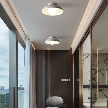Close-to-Ceiling Metal & Glass Light Fixture 12 Inch Black for Bedrooms Entryways Low Profile Modern Overhead Lighting G9 Socket