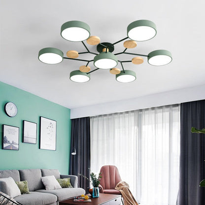 Modern Branch Sphere Semi-Flush Ceiling Light with Integrated LED for Bedrooms & Living Spaces