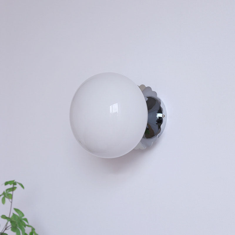 Metal & Glass Sconce Fixture 7 in Pink Beige White E26 Socket for Bedroom Office Hallway Ambient Task Lighting