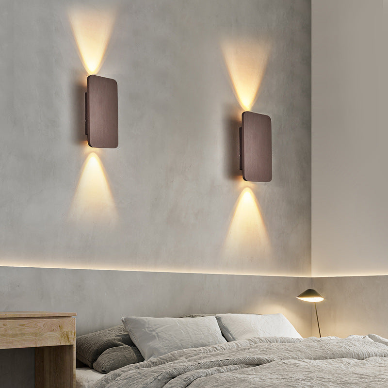 Square Metal Wall Sconce LED Light for Bedroom Living Room Hallway Modern Geometric Fixture Indoor Ambient Lighting Hardwired Home Decor