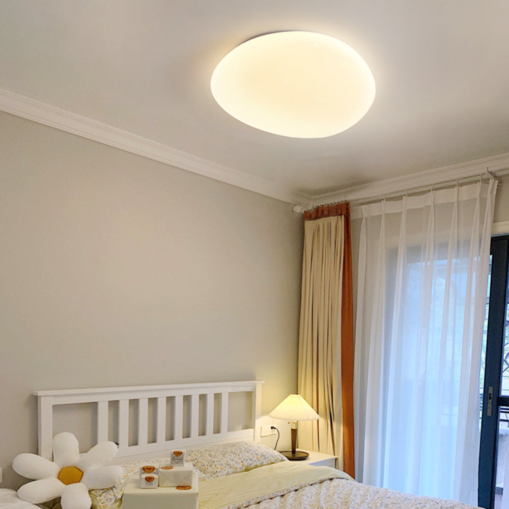 Acrylic LED Flush Mount Light for Bedroom Living Room 54-115 sq ft White Modern Scandinavian Minimalist Ceiling Fixture
