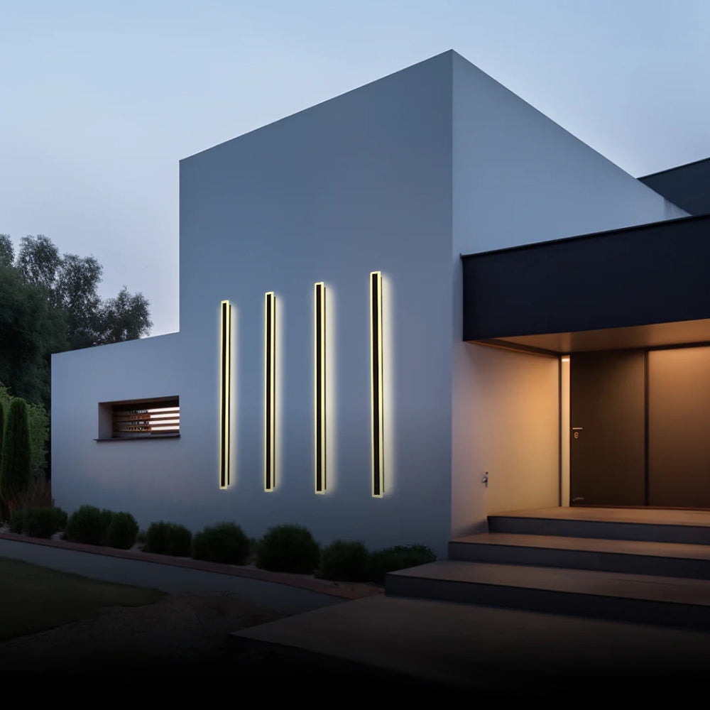 Outdoor Linear LED Wall Sconce 94.5 in Weatherproof Metal Fixture for Patio Exterior Entryway Modern Slim Profile Architecture Lighting