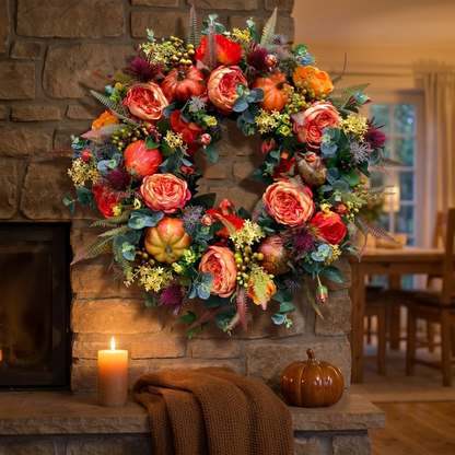 FALLWISP – Pumpkin Wreath for Charming Autumn Entryways