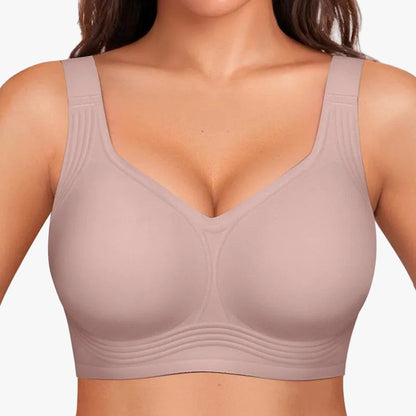 Wireless Push-Up Comfort Bra with Silicone Support Bands for All-Day Lift and Shape