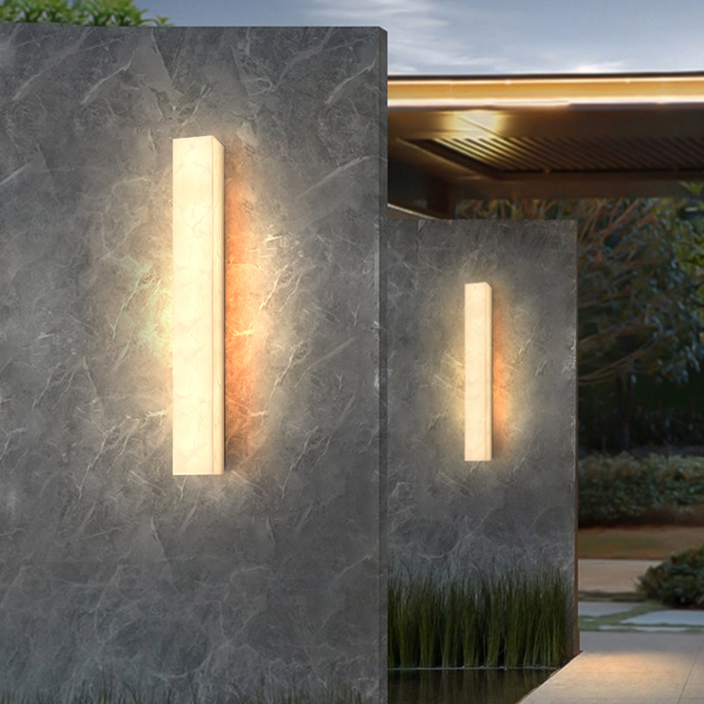 Outdoor LED Sconce Resin Vertical Design 24 in Weatherproof Patio Entry Porch Fixture Modern Exterior Lighting for Home Walkways