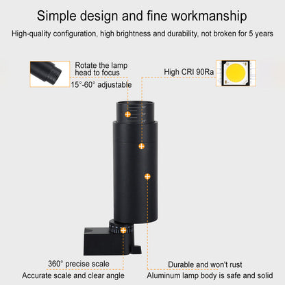 Adjustable LED Track Lighting System Flush Mount Ceiling Spots for Kitchen Hallway Living Room 3 4 5 Heads Dimmable Aluminum Directional Spo
