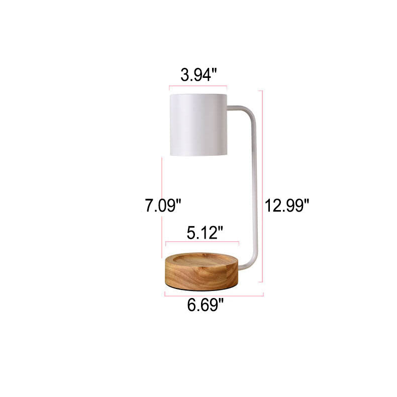 Flameless Scented Wax Warmer Lamp with Wood Base & Dimmable Ambient Light for Bedroom Living Room