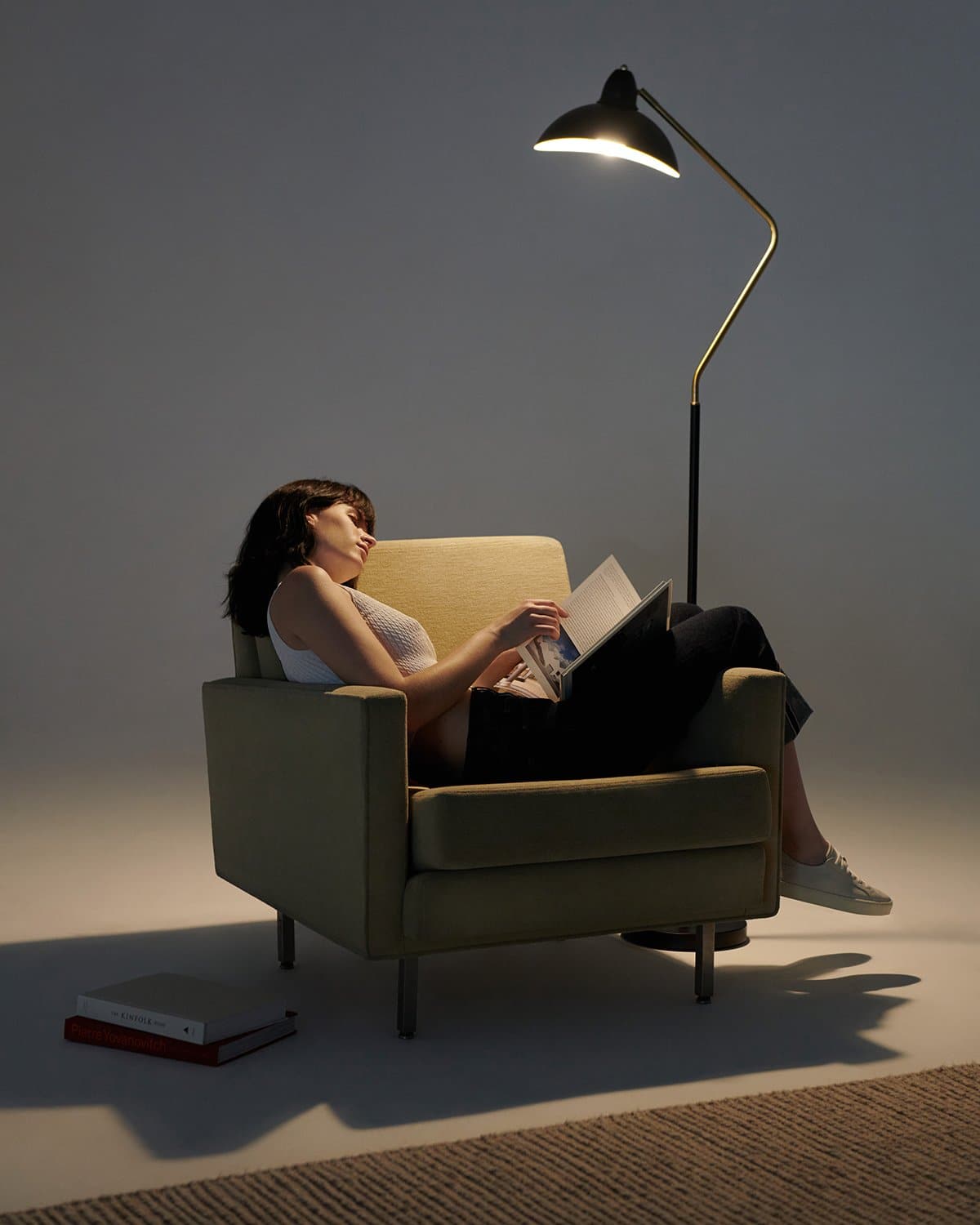 Adjustable Arc Floor Lamp with Pivoting Shade Black Gold 68 in Tall for Reading Nook Living Room Bedroom Study Office Modern Standing Task L