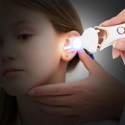 Electric Ear Wax Removal Tool with Soft Silicone Tips for Safe Home Ear Cleaning, USB Rechargeable Cordless Earwax Remover Kit with 5