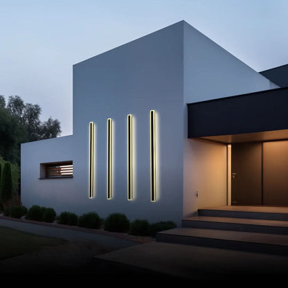 LED Outdoor Wall Light Modern Minimalist for Garden Patio Balcony Waterproof Black Metal Sconce with Motion Sensor & Dimmable