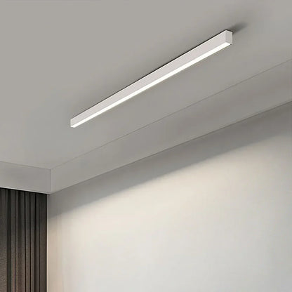 Linear LED Flush Mount Light 47-Inch Contemporary Aluminum Fixture Bedroom Hallway Kitchen Bar Overhead Lighting Slim Profile Low Profile Bl