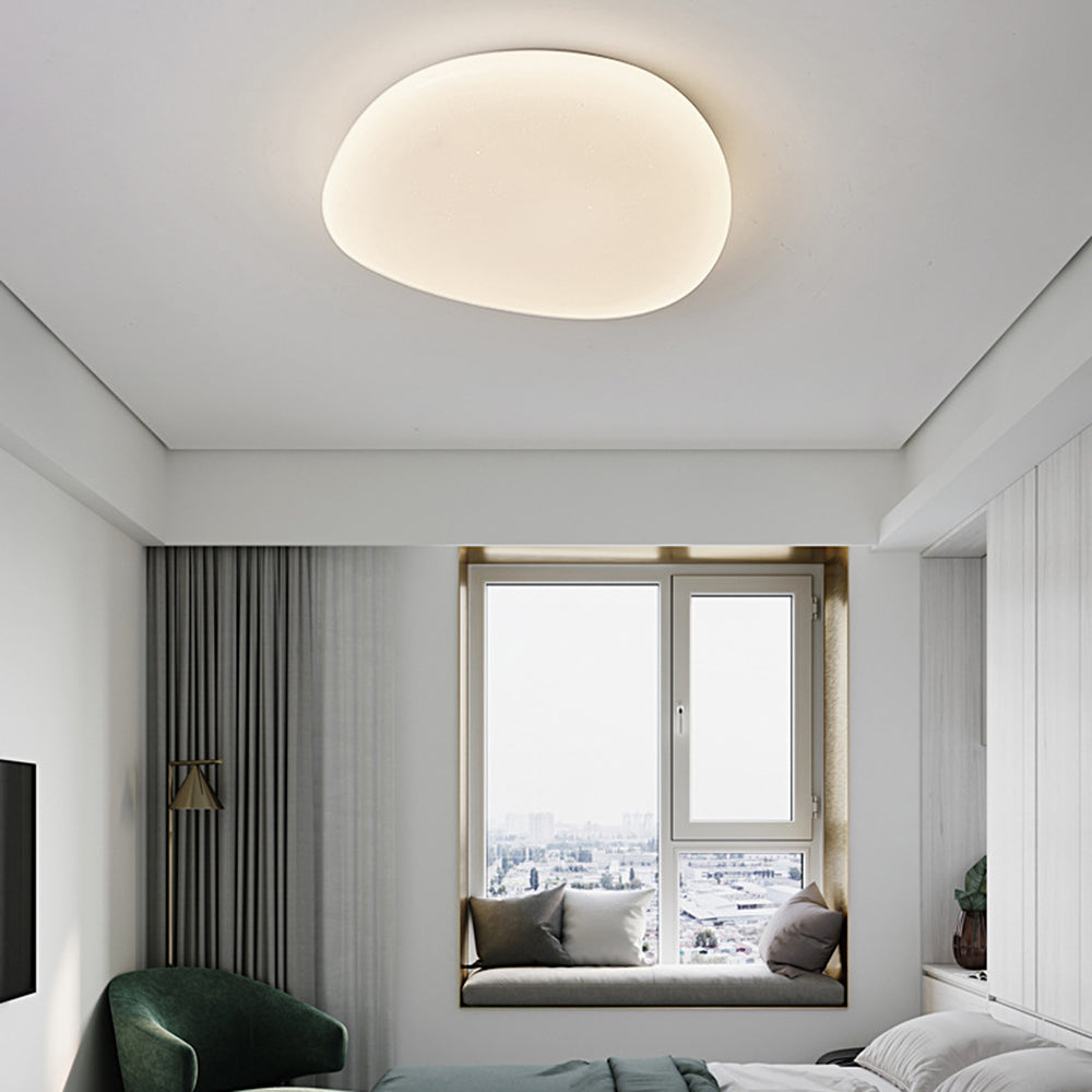 Acrylic LED Flush Mount Light for Bedroom Living Room 54-115 sq ft White Modern Scandinavian Minimalist Ceiling Fixture