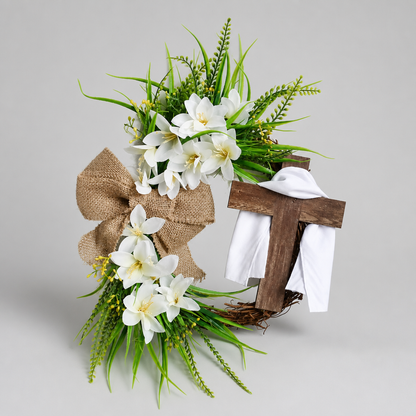 GRACEBLOOM – Decorative Wreath and Cross for Tranquil Spaces