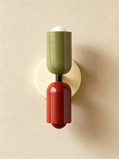 Hand-Blown Glass Wall Light Fixture Multi-Color Shade Metal Base Hardwired or Plug-In for Living Room Bedroom Hallway Modern Contemporary Ac