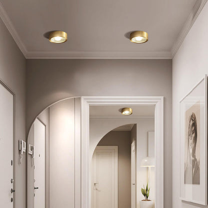 Recessed LED Ceiling Light Copper Finish 5 in Round Ultra Low Profile for Bedroom Entryway Kitchen