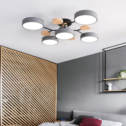Modern Branch Sphere Semi-Flush Ceiling Light with Integrated LED for Bedrooms & Living Spaces