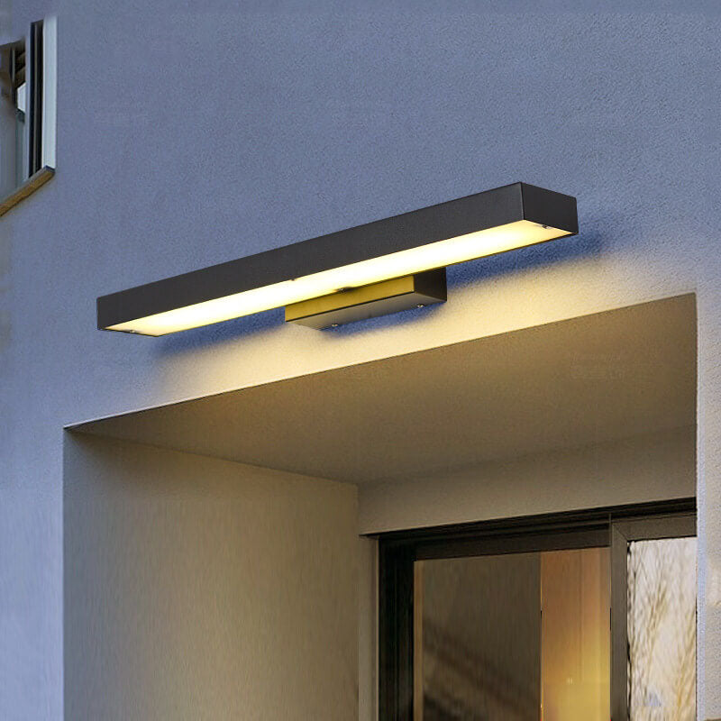 Exterior Sconce Light 19W LED Black Stainless Steel Weather-Resistant 15.8 Inch for Patio Garden Pathway Entry Security Hardwired 3000K Glow
