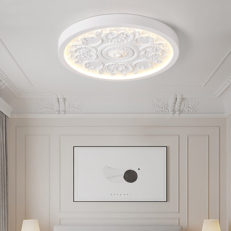 Low-Profile LED Overhead Light 13 in White Dimmable Remote Ceiling Fixture for Bedroom Modern Minimalist Living Room Hallway Low Ceilings