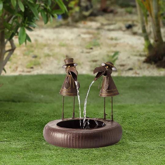 Polyresin Animal Fountain with Electric Pump for Patio, Deck & Backyard | Natural Stone Look Water Feature