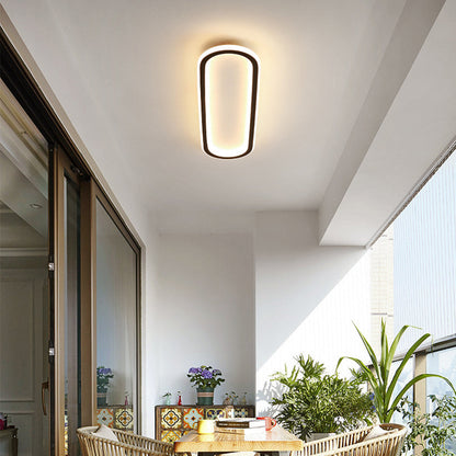 Oval Ceiling Light Fixture with Integrated LED Strip – Modern Flush Mount for Hallway, Bedroom & Living Room