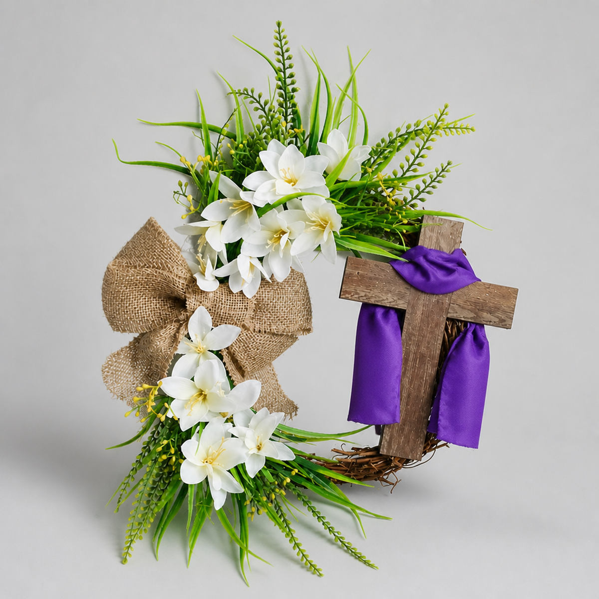 GRACEBLOOM – Decorative Wreath and Cross for Tranquil Spaces