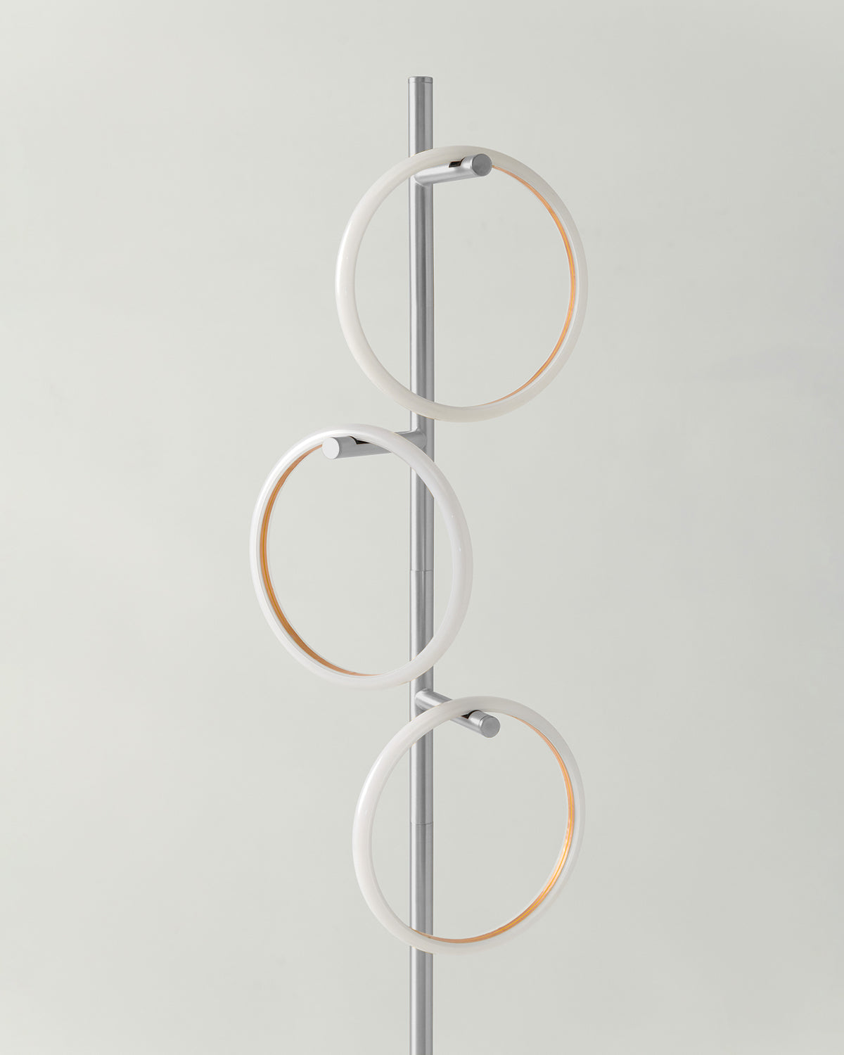 Triple-Ring LED Floor Lamp with Dimmer – 66" Tall Standing Light for Bedroom & Living Areas – Gold Metal Reading Lamp