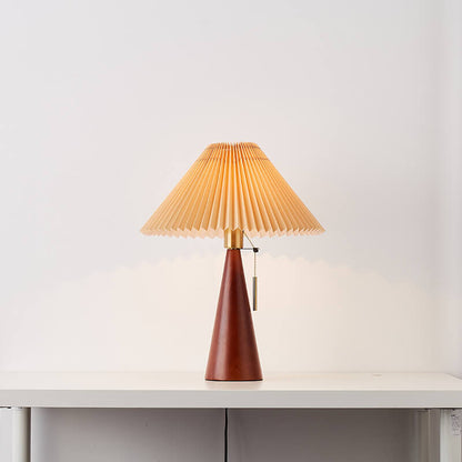 Wood Base Lamp with Fabric Shade E26 Socket for Bedroom Living Room Nightstand Desk Ambient Lighting Modern Asian Style Décor