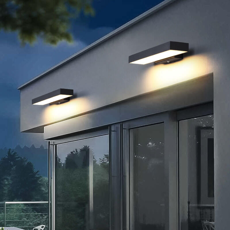Exterior Sconce Light 19W LED Black Stainless Steel Weather-Resistant 15.8 Inch for Patio Garden Pathway Entry Security Hardwired 3000K Glow