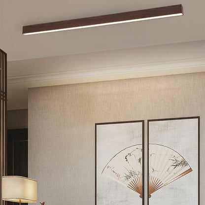 Hardwired Linear LED Ceiling Light with Natural Aluminum Frame & Acrylic Diffuser for Living Room, Bedroom & Entryway